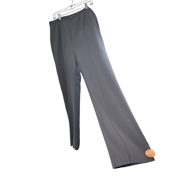 Kasper Zip Relaxed 2-Piece Gray Pant Suit Size 16 Cuffable HR Wide Leg 7636 GUC - Picture 11 of 15